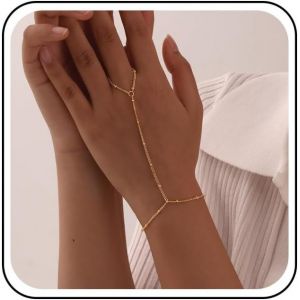 Kalsw-Bracelet Satellite Avec Anneau En Cha&icirc;ne Pour Les Mains Bracelet En Cha&icirc;ne Pour Les Doigts Bracelet En Perle Pour Esclave Bracelet En Perle Pour Esclave Bracelet En Cha&icirc;ne Pour Les Femmes - Neuf