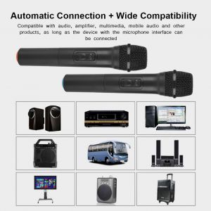 Microphone portable sans fil VHF universel avec recepteur/antenne pour karaoke/reunion d'affaires - Neuf