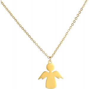 Kal-Collier Avec Pendentif Ange Pour Femme Et Fille Amulette Chr&eacute;tienne Avec Cha&icirc;ne De Cou Bijoux En Acier Inoxydable Pour Enfants Saint Valentin Cadeaux De F&ecirc;te Des M&egrave;res - Neuf