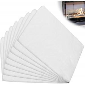 Patb-Lot De 8 Pelotes De Laine En Céramique Pour Cheminée Au Bioéthanol, 30 X 20 Cm, Éponge En Céramique Pour Brûleur Au Bioéthanol, Cheminée De Table En Gel Intérieur, Éponge En Céramique, Isolation - Neuf