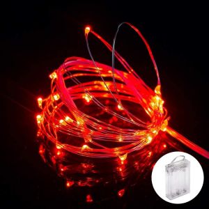 Guirlandes Lumineuses À Led, 5m 50 Led, Rouge, Guirlande En Cuivre,Decoration Pour Chambre Noël Mariage Fête Anniversaire Jardin[Z498] - Neuf