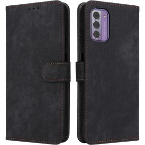 Mdy-Housse Pour Nokia G42 5g Etui, Rfid Protect Pu/Tpu Cuir Coque Magnétique Portefeuille, Noir - Neuf