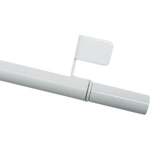 Tringle de vitrage,Fixation par pression,Barre extensible,Pose sans vis et sans perçage,Press&Go Filigrano,Cylindre,Diamètre: 8/10 mm,Longueur: 50-80 cm x 0,021 cm,Métal,Blanc - Neuf