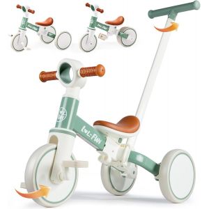 Asfasfq-Lol-Fun Tricycle Avec P&eacute;dales 5 En 1 Pour Enfants 2 Ans, V&eacute;lo D'&eacute;quilibre &Agrave; 3 Roues Avec Direction Et Poign&eacute;e De Pouss&eacute;e Pour Gar&ccedil;on Et Fille, Jouet Cadeau V&eacute;lo Pour Enfant 1-4 Ans - Neuf