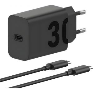 JGD-30W Turbo Power Chargeur Rapide avec c&acirc;ble ultrarapide USB-C vers USB-C de 1 m pour Motorola Edge 30 Edge 20 Moto G82 G73 G53 G52 G31 G23 G22 G13 G200 G100 Moto G9 G9 Plus G8 G7 - Neuf