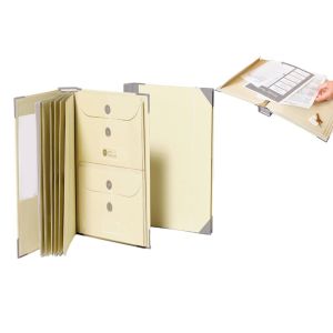 Lot de 2 pochettes extensibles pour documents - Kaki - Neuf