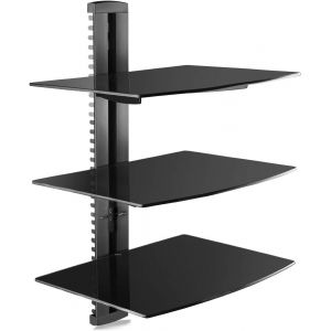 MEVRONISSHOP-3 &Eacute;tag&egrave;re Murale Flottante pour Lecteurs DVD/Bo&icirc;tes De C&acirc;ble/Consoles De Jeux/Accessoires De T&eacute;l&eacute;vision CS303, Noir - Neuf