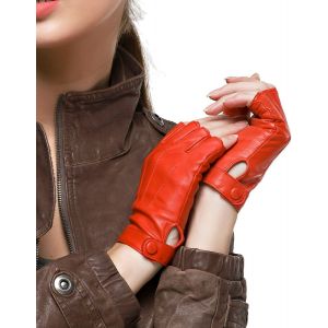 Letnerny-Gants En Cuir Femme Hiver Mitaine Gant Pour Conduire Doeskin Demi Doights Moto Cycle Gants Sans Doigts Cadeau - Neuf