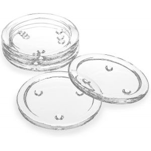 Paquet de 5 10cm en verre rond bougie assiettes tasse tapis,verre transparent sous-verre support ensemble pilier chandelier support pour bougies -xx-yuyu - Neuf