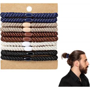 Lot De 10 &Eacute;lastiques &Agrave; Cheveux Pour Homme En Nylon Et Caoutchouc Pour Une Grande &Eacute;lasticit&eacute; Et Une Longue Dur&eacute;e De Vie Sans Casser Ni Froisser, Pour Cheveux &Eacute;pais, Boucl&eacute;s Et Courts De Diff&eacute;rentes - Neuf