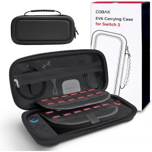 Eryi-Étui De Transport Grande Capacité Pour Nintendo Switch 2 (2025), Pochette De Voyage Ultra-Mince En Eva Premium Avec 24 Cartouches De Jeu, Protège-Écran, Sac De Rangement Pour Accessoires, Noir - Neuf