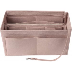 nzqaf-Organisateur de Sac à Main en Feutre pour Femmes, Petit Sac Organiseur avec Porte-clés, Femmes Organisateur de Voyage de sacs à main en feutre 2 en 1 avec fermeture éclair amovible - Neuf