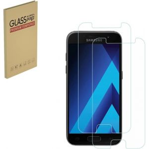 SJZG-Film De Protection Pour Samsung Galaxy A7 (2017) Film De Protection En Verre Tremp&eacute; Hd 9H Duret&eacute; Coque Amicale Installation Facile Anti Rayures Sans Bulles (2 Pi&egrave;ces) - Neuf