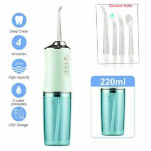 Hydropulseur Dentaire Sans Fil Avec 4 Embouts De Jet, Vert - Neuf