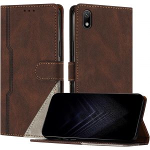 KAL-&Eacute;tui Pour Huawei Y5 2019/Honor 8S, Housse En Cuir Pu Avec [Protection Antichoc Tpu] [Fonction Support] [Porte-Cartes ] Antichoc Magn&eacute;tique Coque Pour Honor 8S - Marron - Neuf