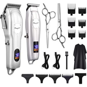 Tondeuse Cheveux Professionnelle,Coupe De Cheveux Electrique,Rechargeable Avec Ecran Led & 7 Longueurs De R&eacute;glage,Tondeuse Barbe Parfait Pour Les Hommes/Enfants/Barbiers Professionnels - Neuf