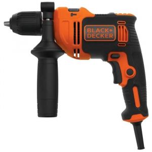 Perceuse &agrave; percussion filaire - 710W - BLACK+DECKER - BEH710-QS - avec 4 for&ecirc;ts de per&ccedil;age - Neuf