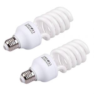 2x Compact E27 220v 5500K 45w Studio Photo Ampoule Vidéo Photographie Lumière du jour Lampe Blanc - Neuf