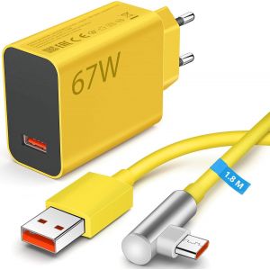 KALANKA-67W Chargeur Rapide avec Cable USB C 1.8m pour Redmi Note 13 12 Pro, Chargeur Turbo pour Mi 14T/13T/13 Lite/12/12 Lite/12X/11T/Pad 6/5/pour Redmi Note 14/13/12/11s/10/Pad Pro/POCO X7/M6/X5 - Neuf