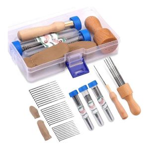 Outils &agrave; l'aiguille de feutrage de laine,Kit d'outils de feutrage de laine avec 3 tailles d'aiguilles &agrave; feutrer et 1/8 aiguille en bois - Neuf