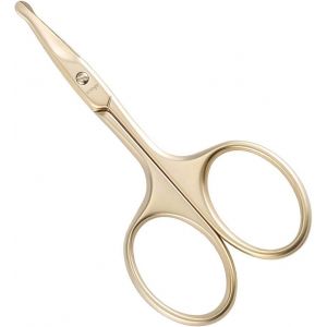 Ciseaux Professionnels Pour Poils De Nez &iquest; Lame Droite En Acier Inoxydable, Pointe De S&eacute;curit&eacute; Arrondie, &Eacute;tui Portable &iquest; Coupez Les Poils D'oreille, La Barbe, Les Poils Du Corps, Pour Homme Et - Neuf