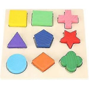 Puzzles En Bois Pour Les Tout-Petits, Puzzle En Bois Empilement Bloc De Construction Bloc G&eacute;om&eacute;trique Puzzle De Construction Dr&ocirc;le D'enfants G&eacute;om&eacute;trie En Bois Forme D'apprentissage Pr&eacute;coce Jouet - Neuf