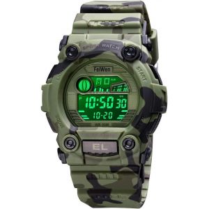 Eryi-Homme Et Femme Étanche Montre Led Électronique Digital Alarme Chronomètre Multifonctionnel Outdoor Plastique Sport Montres Et Caoutchouc Ruban - Neuf