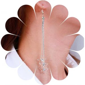 Kal-Boucles D'oreilles Boh&eacute;miennes En Cristal Avec Pompons Boucles D'oreilles Chandelier En Argent Cz Boucles D'oreilles Pendantes En &Eacute;toile Boucles D'oreilles &Eacute;toile Filante En Strass Bijoux - Neuf