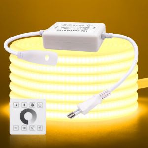 220V Ruban LED COB, 288 LEDs/m Dimmbar Bande LED Lumineuse IP65 étanche Flexible Neon Light Strip Avec 750w Gradateur monochrome pour Maison Chambre Cuisine DIY Dekoration. - Neuf