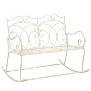 Prolenta Premium - Banc De Jardin 104 Cm Fer Blanc Antique - Neuf