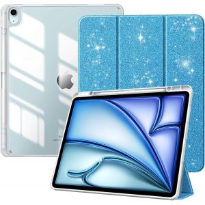 Coque Pour Nouvel Ipad Air 13 Pouces (M3/M2-2025/2024) Avec Porte-Stylet, Étui Fine Mise En Sommeil/Réveil Auto, Housse Arrière Transparente Avec Support Pour Ipad Air 13, Bleu Pai[Coq9129532] - Neuf