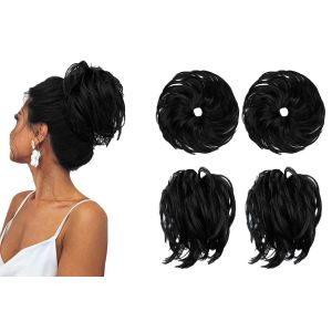 2 Extensions De Chignon D&eacute;coiff&eacute; En Fibre Haute Temp&eacute;rature De 20 Cm - Neuf