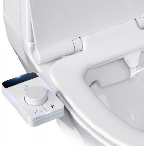 Pulvérisateur Bidet non électrique, Bouton poussoir réglable Toilette Japonaise avec Double Buses rétractables autonettoyantes pour eau froid de toilette bidet Abattant WC Alle De Bain - Neuf