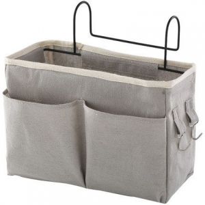 pochette de lit (gris), organiseur de rangement en toile imperméable - Neuf