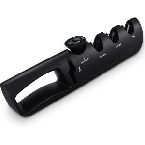 Aiguiseur De Couteaux Manuel 4 En 1 Affuteur De Couteaux Multifonctionnel,Affûteur De Couteaux De Cuisine Et Affûteur De Ciseaux Aiguiseur De Cuisine Avec 6 Niveaux Réglables Bouton D'angle - Neuf