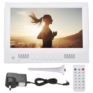 Cadre photo numerique electronique 10 pouces, induction, resolution 1024 x 600, prise en charge de la lecture video, lecture d'images, reveil, calendrier, minuterie, 110-240 V (blanc AU) - Neuf