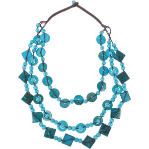 Collier De Coquillage Avec Perles En Bois - Collier De Plage Et Pendentif De Couleur Turquoise Pour Femme, 1pcs, Perle Et Coquillage, Pas De Gemme - Neuf