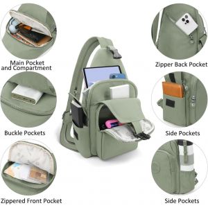 CHENG-Sacoche Homme Bandouliere Grande Capacité Sac de Poitrine Femme Sling Bag Petit Sac à Dos Sac Poitrine Sacoche Bandoulière pour Voyage Sports de Plein Air - Neuf