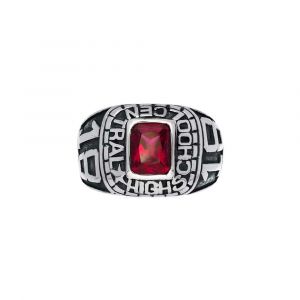Chevali&egrave;re Homme Universitaire Pierre Quarzt Rouge Argent - Neuf