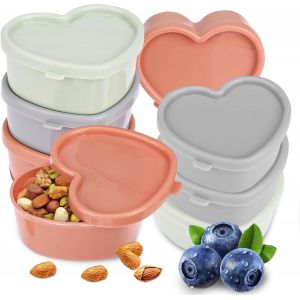 Checarzhn--No1-8 Pièces Petite Boite Plastique, Petits Récipients En Plastique Avec Couvercles, Contenants À Sauce Réutilisables, Empilables,Pour Collations, Trempettes, Sauces, Épices, Céréales, Riz - Neuf