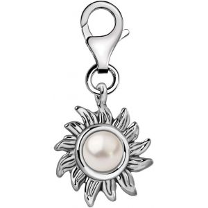 Kal-Charm Pendentif Breloque Avec Fermoir Femme Plaqu&eacute; Argent Soleil Avec Imitation Perle - Neuf