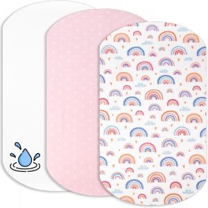 Draps Housses Cododo + 1 Al&egrave;se Prot&egrave;ge Matelas Compatible Iora Cododo - Drap Housse Cododo 100% Coton - Al&egrave;se 100% Imperm&eacute;able (Arc-En-Ciel, 60 X 80 Cm) - Neuf