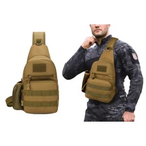 Sac Bandouli&egrave;re Tactique Avec Porte-Bouteille - Marron, Sac &Agrave; Dos Militaire, Sac Bandouli&egrave;re - Neuf