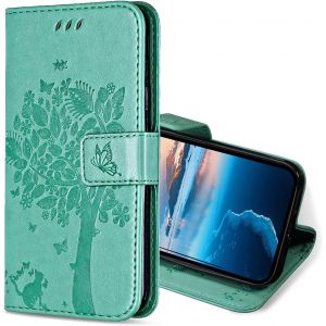 Kal-Coque Pour Samsung Galaxy J3 2016, Etui Protection Housse Premium En Cuir Pu, Antichoc Étui À Rabat Portefeuille Flip Case Pour Samsung J3 2016 (Vert) - Neuf