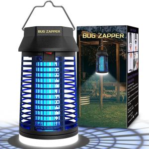 Lampe Anti Moustique avec LED Lampe,4200V Tue Mouche Electrique,Étanche IPX4,UV Lampe Anti Moustique Exterieur Interieur,Insectes Moustique Tueur Lampe pour Maison Patio Jardin Cour Arrière - Neuf