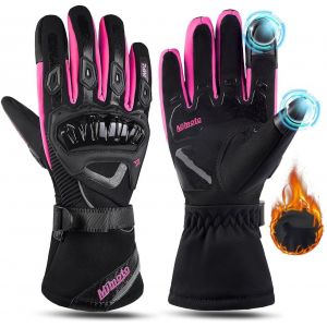 Letnerny-Gants De Moto Coupe-Vent Imperméables Pour Femme - Gants De Moto Pour Femme - Gants De Moto Pour Écran Tactile - Gants D'hiver Pour Femme - Neuf