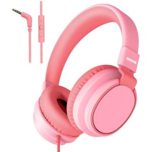 Casque Filaire &Agrave; Volume Limit&eacute; 85/94 Db - Casque Pliable Avec Microphone - Protection Auditive - Pour Enfant Gar&ccedil;on Et Fille - Rose - Neuf