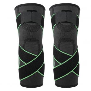 Genouillere De Protection Pour Le Sport, Genouillere De Sport De Plein Air Pour Le Maintien Au Chaud, Ideale Pour Le Basket-Ball - Vert L - Neuf