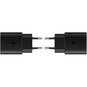 Chargeur 25w Charge Rapide Compatible Avec Samsung Galaxy S24,S23,S22,S21 Ultra,S20 Fe,Z Fold4,Fold5,Flip4,Flip5,A53, A54,A34,A23,A13,A04s, Adaptateur Secteur Prise Usb C (Noir 2 Pack) - Neuf