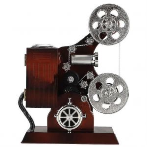 Vintage Projecteur de Cin&eacute;ma Bo&icirc;te &agrave; Musique avec Miroir de Maquillage, des Bijoux D&eacute;coratifs de Stockage, Style R&eacute;tro, Design Classique - Neuf